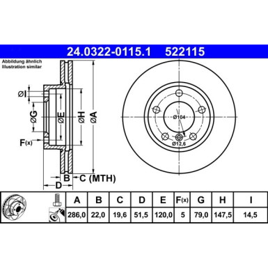 ATE | Bremsscheibe | 24.0322-0115.1