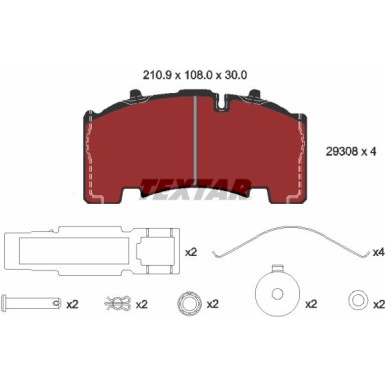 2930801 Bremsbelagsatz, Scheibenbremse 2930801 Bremsbelagsatz, Scheibenbremse