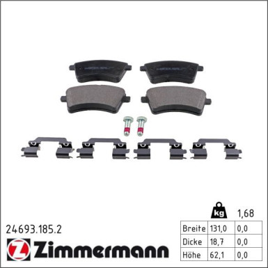 Zimmermann Bremsbelagsatz, Scheibenbremse 24693.185.2