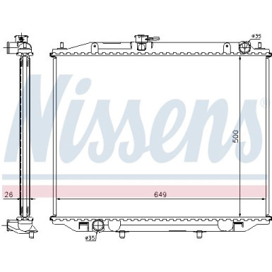 Nissens | Kühler, Motorkühlung | 68708A