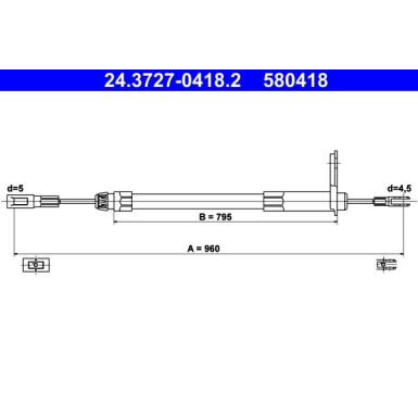 24.3727-0418.2 Seilzug, Feststellbremse 24.3727-0418.2 Seilzug, Feststellbremse