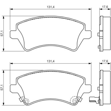 BOSCH Bremsbelagsatz, Scheibenbremse 0 986 424 735