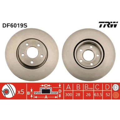 TRW | Bremsscheibe | DF6019S