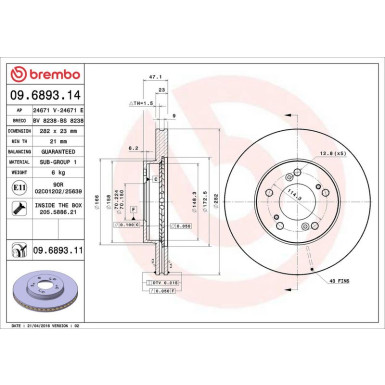Brembo | Bremsscheibe | 09.6893.11