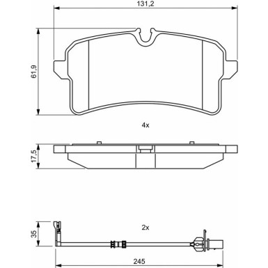 0 986 494 842 Bremsbelagsatz, Scheibenbremse