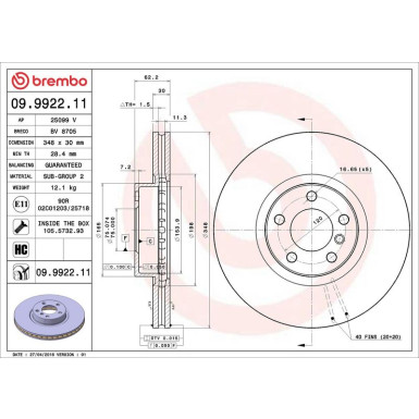 Brembo | Bremsscheibe | 09.9922.11