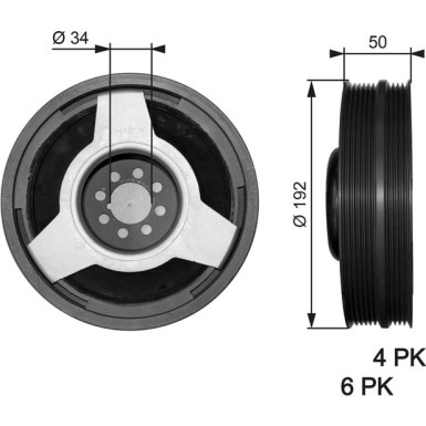 TVD1030 Riemenscheibe, Kurbelwelle DriveAlign™