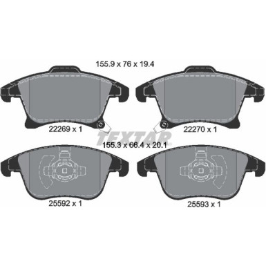 Textar Bremsbelagsatz, Scheibenbremse Q+ 2226901