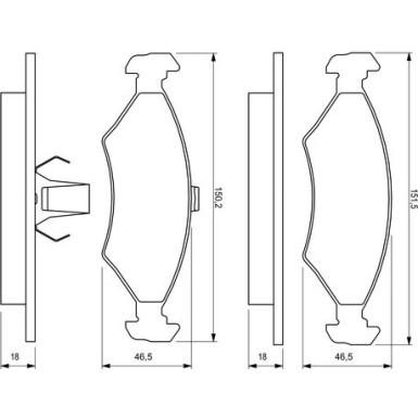 0 986 424 462 Bremsbelagsatz, Scheibenbremse