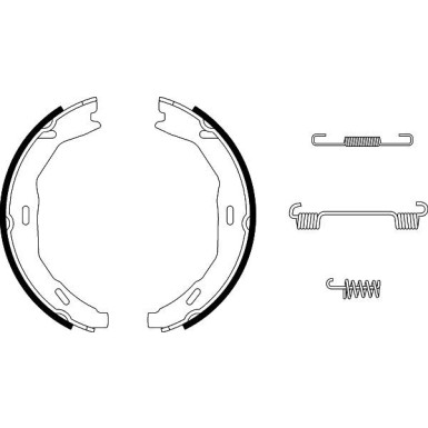 Hella | Bremsbackensatz, Feststellbremse | 8DA 355 050-771