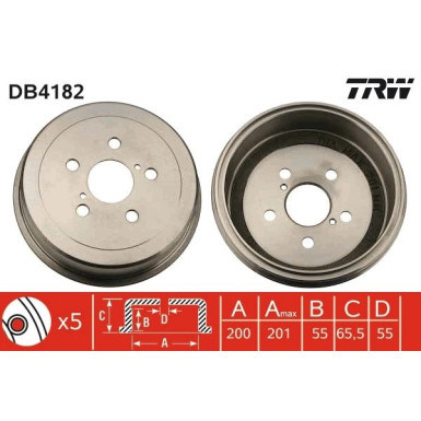 TRW | Bremstrommel | DB4182