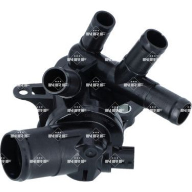 NRF 725332 Kühlwasserthermostat Öffnungstemperatur: 93°C, mit Dichtringen, mit Sensor, mit Gehäuse