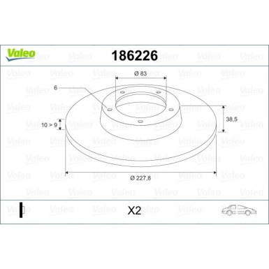 Valeo | Bremsscheibe | 186226
