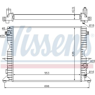 Nissens | Kühler, Motorkühlung | 64311A