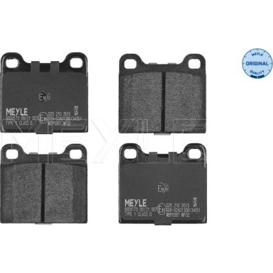 Meyle Bremsbelagsatz, Scheibenbremse MEYLE-ORIGINAL: True to OE 025 210 3515