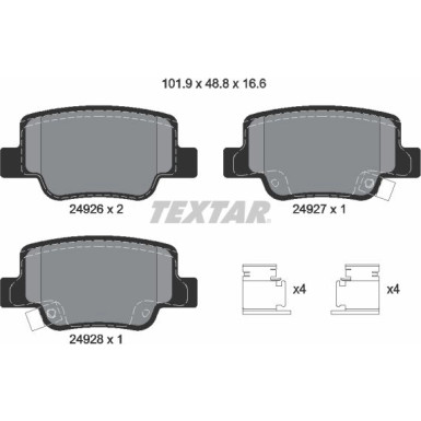 Textar Bremsbelagsatz, Scheibenbremse Q+ 2492601