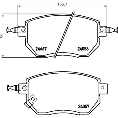 Hella | Bremsbelagsatz, Scheibenbremse | 8DB 355 011-101