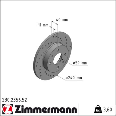 Zimmermann | Bremsscheibe | 230.2356.52
