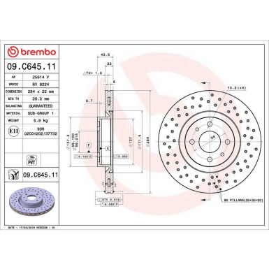 Brembo | Bremsscheibe | 09.C645.11