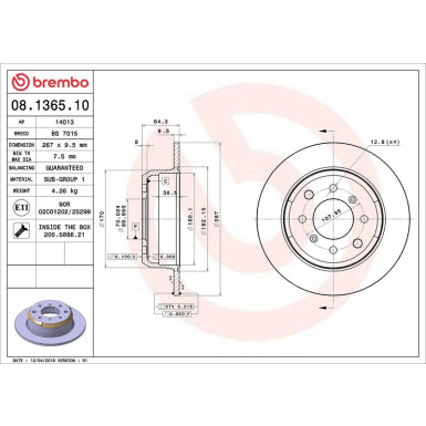 Brembo | Bremsscheibe | 08.1365.10