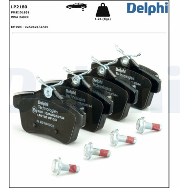 LP2180 Bremsbelagsatz, Scheibenbremse