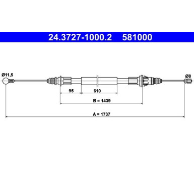 24.3727-1000.2 Seilzug, Feststellbremse