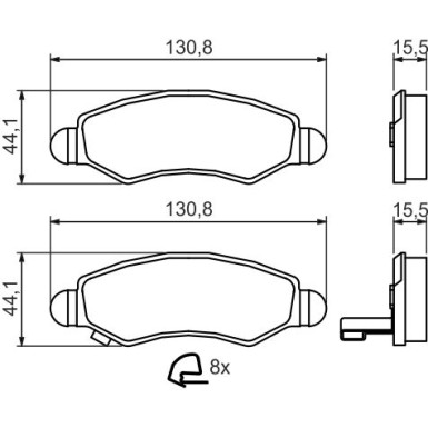 0 986 494 458 Bremsbelagsatz, Scheibenbremse