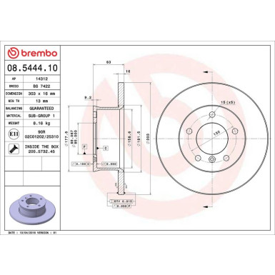 Brembo | Bremsscheibe | 08.5444.10