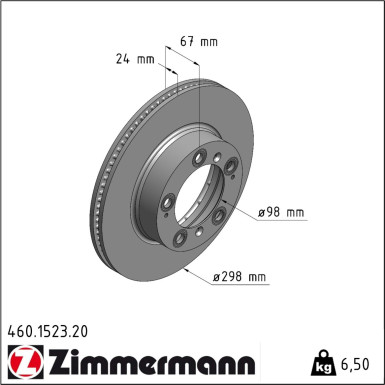 Zimmermann Bremsscheibe Coat Z 460.1523.20
