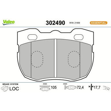 Valeo | Bremsbelagsatz, Scheibenbremse | 302490