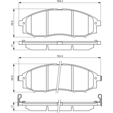 BOSCH Bremsbelagsatz, Scheibenbremse 0 986 494 152