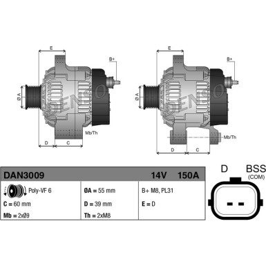 Denso | Generator | DAN509