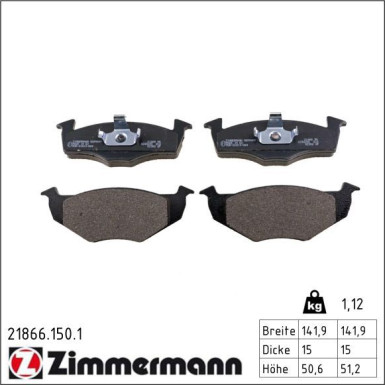 Zimmermann Bremsbelagsatz, Scheibenbremse 21866.150.1