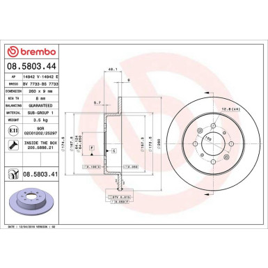 Brembo | Bremsscheibe | 08.5803.41