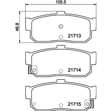 Hella | Bremsbelagsatz, Scheibenbremse | 8DB 355 016-561