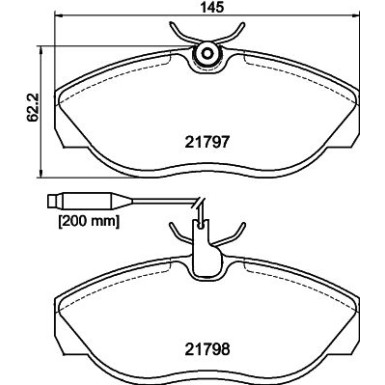 Hella | Bremsbelagsatz, Scheibenbremse | 8DB 355 018-141