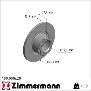 Zimmermann Bremsscheibe Coat Z 400.1006.20