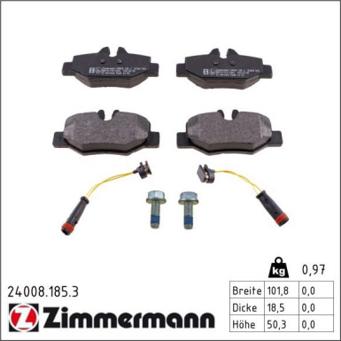 Zimmermann Bremsbelagsatz, Scheibenbremse 24008.185.3