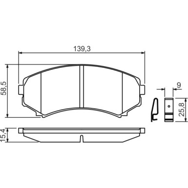 0 986 424 709 Bremsbelagsatz, Scheibenbremse