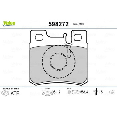 598272 Bremsbelagsatz, Scheibenbremse