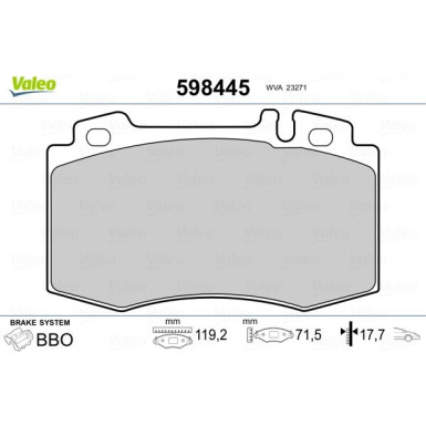 598445 Bremsbelagsatz, Scheibenbremse