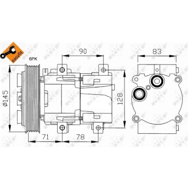 NRF | Kompressor, Klimaanlage | mit PAG Kompressoröl | 32076