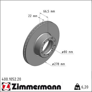 Zimmermann Bremsscheibe Coat Z 400.1052.20