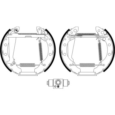 Hella Bremsbackensatz Shoe Kit Pro 8DB 355 022-711