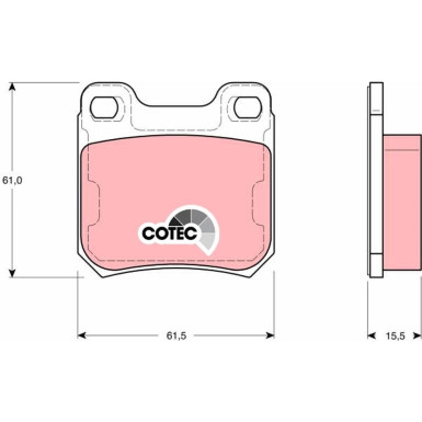 GDB1346 Bremsbelagsatz, Scheibenbremse COTEC