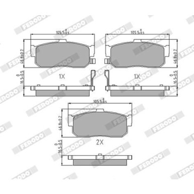 Ferodo | Bremsbelagsatz, Scheibenbremse | FDB796 Ferodo | Bremsbelagsatz, Scheibenbremse | FDB796