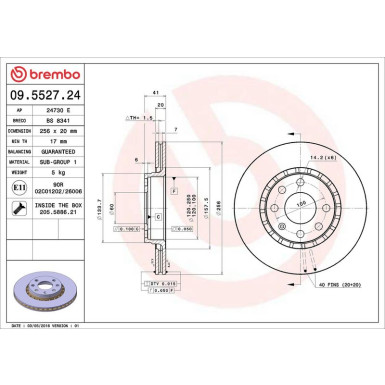 Brembo Bremsscheibe PRIME LINE 09.5527.24
