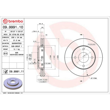 Brembo | Bremsscheibe | 09.9991.11