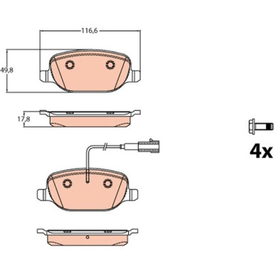 GDB2077 Bremsbelagsatz, Scheibenbremse