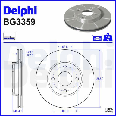 Delphi | Bremsscheibe | BG3359